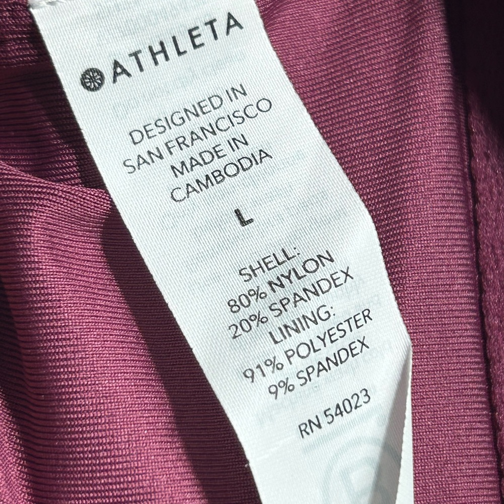 ATHLETA Plum Tie Dye Square Neck Printed Bikini Top Swimsuit NWOT - Picture 7 of 7